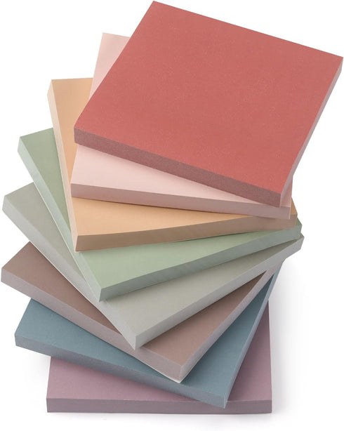 Sticky Notes 3x3 Self-Stick Notes Pads with 8 Morandi Colors, Easy to Post for Office, School, Home, 8 Pads/Pack, 70 Sheets/Pad...