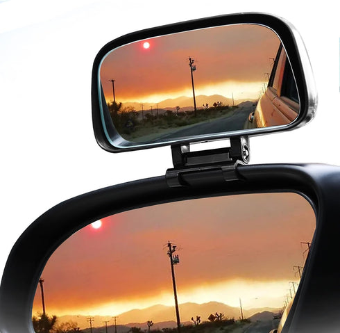 JONMON Blind Spot Mirror - Adjustable 360 Rotation Car Auxiliary Convex Wide Angle Mirror - Snap-On Clip for Side Rearview - Universal for Cars, T...