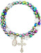 CB Acrylic Prayer Bead Rosary Wrap Bracelet with Miraculous Medal, 8 Inch...