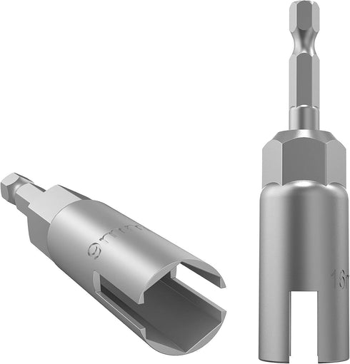 (2 Pack 2 Size 9mm,16mm)1/4"hex shank nut driver power wing nut drill bit socket tool drive kit, slotted wing nut drill sleeve wrench wrench kit, ...