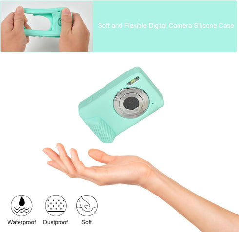 Digital Camera Silicone Case Compatible with CAMKORY/for Lecran/for VAHOIALD/for AiTechny FHD 1080P Kids Camera, Soft Lightweight Protective Sleev...