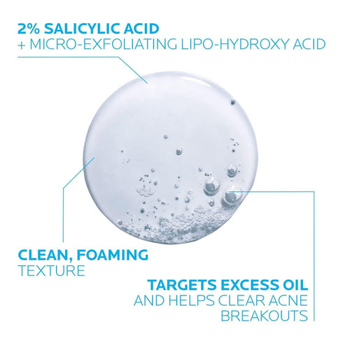 La Roche-Posay Effaclar Medicated Gel Cleanser | 2% Salicylic Acid Cleanser + LHA + Glycerin | Foaming Acne Face Wash | Helps Clear & Prevent Acne...