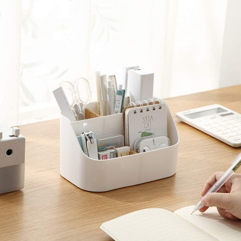 Desk Organizer Remote Control Holder Makeup Caddy Box for Home & Office...