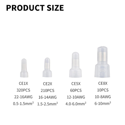 600pcs Closed End Crimp Connectors, Closed End Crimp Terminals, Closed End Wire Crimp Connectors, Nylon Wire Connectors Crimp Cap Wire Terminals C...