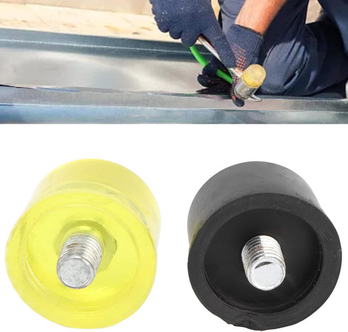 4 Pcs Rubber Hammer Replacement Striking Head Yellow Black Plastic Mallet Head Tips Set for Jewelry Craftsman, Leather Crafts, Wood, Flooring Inst...