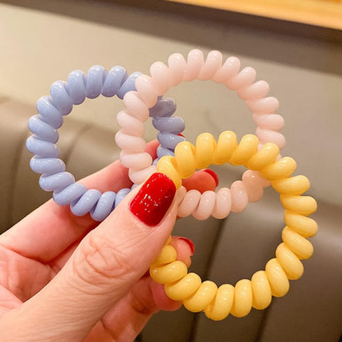 Spiral Hair Ties 20 Pieces Traceless No Crease Coil Hair Ties No Damage Phone Cord Hair Ties Elastics Hair Coils Plastic Hair Bands Spiral Bracele...
