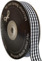 Black and White Wovon Edge Gingham Ribbon 25 Yard Each Roll 100% Polyester (5/8", Black)...