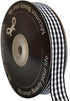 Black and White Wovon Edge Gingham Ribbon 25 Yard Each Roll 100% Polyester (5/8", Black)...
