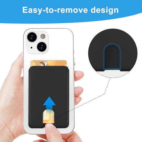SHANSHUI Phone Card Holder, Silicone Ultra Slim Phone Wallet Stick on Credit Card Holder for Cell Phone Compatible for iPhone, Android & Most Smar...
