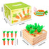 Wooden Educational Toys for 1 2 3 Year Old Boys Girls, Carrots Harvest Montessori Shape Size Matching Game for Fine Motor Skill Preschool Learning...