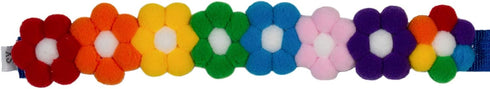 2PCS Dog Cat Collar Rainbow Hairball Flower Velcro Pet Necklace Cute Neck Strap for Pet Costume Supplies...