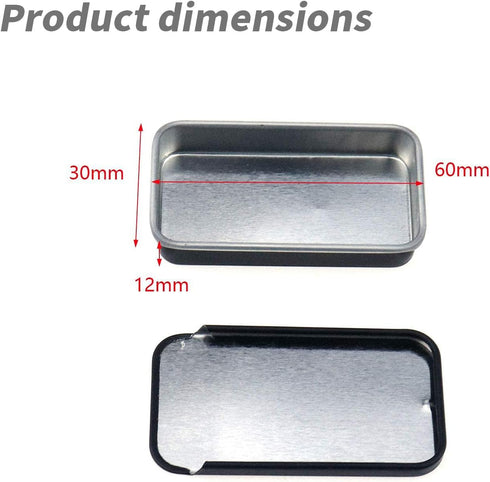 Coshar 20pcs Mini Slide Top Tin Containers Portable Rectangular Box for Crafts Storage, DIY Lip Balms and Solid Perfumes(Black)...