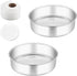 TeamFar 6 Inch Cake Pan, 2 PCS Stainless Steel Round Baking Pan with Parchment Paper & Side Liner Roll, Non-Toxic & Heavy Duty, Non-Stick & Heat-R...