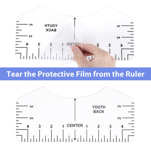 9pcs Tshirt Ruler Guide for Vinyl Alignment, T Shirt Rulers to Center Designs, PVC Measurement Template, Sewing Supplies Accessories Tools for Cri...