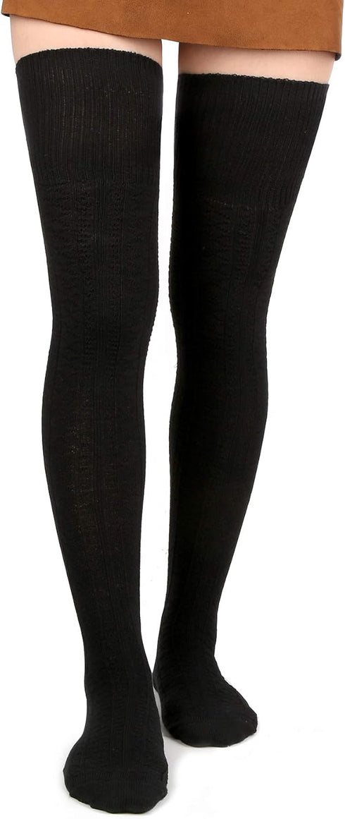 Women Thigh High Socks Extra Long Cotton Knit Warm Thick Tall Long Boot Stockings Leg Warmers...