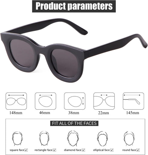 JUDOO Retro Round Sunglasses for Women Men Vintage Circle Frame Sunglasses UV400 Protection...