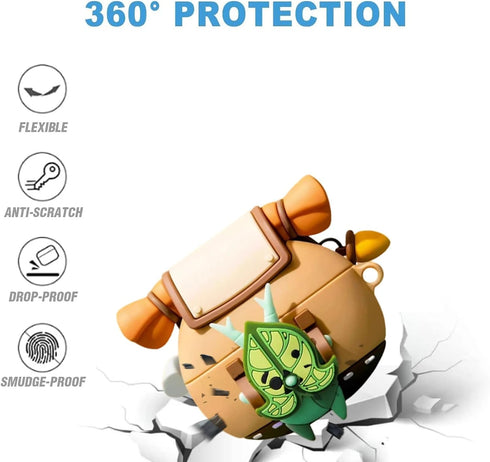 Silicone Korok Case Compatible with Beats Studio Buds/Beats Studio Buds+ with Keychain, Cute Anime Yahaha Shockproof Protective Cover with Cleanin...