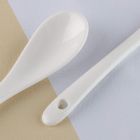Porcelain Egg Spoons for Soft-Boiled Eggs Coffee Tea Desserts Ceramic Spoon Set of 12...