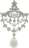 Royal Vintage Silver-Tone Double Loop Brooch Pins with Foiled Mother of Pearl Drops...