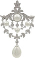 Royal Vintage Silver-Tone Double Loop Brooch Pins with Foiled Mother of Pearl Drops...