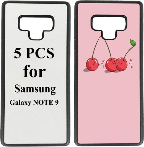 JUSTRY 5 PCS Sublimation Blank Phone Case Blanks Cover for Samsung Galaxy Note 9 Soft Rubber Protective Shockproof Slim Case Anti-Slip for DIY Sub...