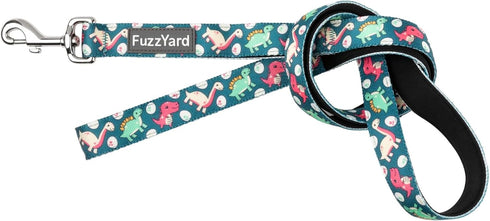 FuzzYard Dinosaur Land Dog Leash | Size S | Comfortable Neoprene Lead for Dogs | Perfect for Outdoor Walking & Training...