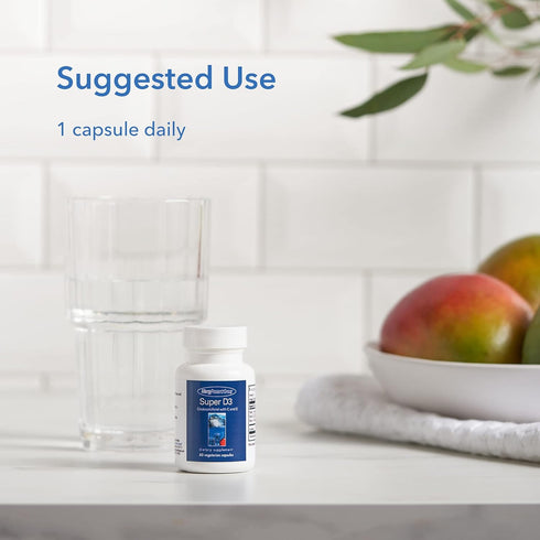 Allergy Research Group Super D3 Dietary Supplement - Bone & Immune Support, Cholecalciferol with C & E, Vegetarian Capsules, Gluten Free - 60 Coun...