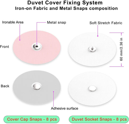 Duvet Cover Snaps Metal 16 Pcs...