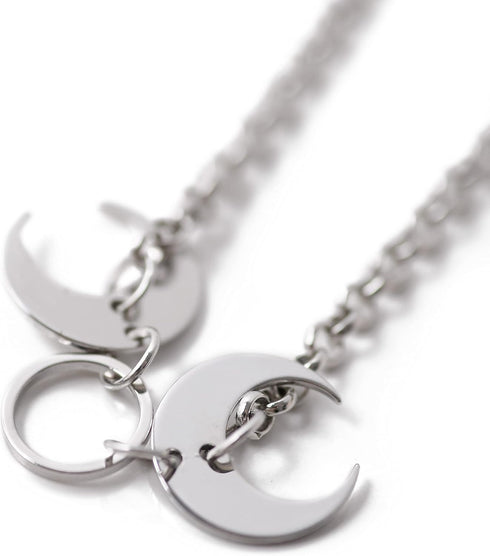 Sacina Gothic Crescent Moon Choker Necklace, Crescent Moon Zinc Alloy Pendant, Goth Gift for Women (Zinc Alloy Moon)...