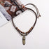 Men Leather Necklace Vintage Style Double Layers Braided Leather Tribal Necklace Boho Hipppie Beaded Artificial Feather Pendant Necklace for Daily...