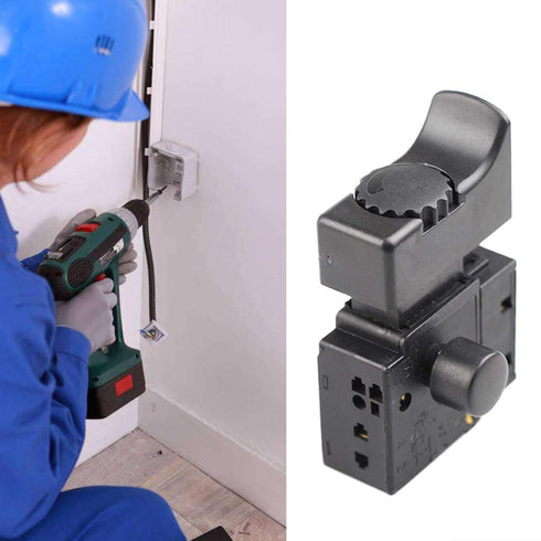 Speed Regulating Switch FA2-61BEK Lock on Power Tool Electric Drill Speed Control Trigger Button Switch, black, Product size: height 55.6mm...