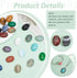 PH PandaHall 25pcs 25x18mm Gemstones Cabochons Flatback, Oval Stone Gem Semi-Precious Gemstones Beads Quartz Chakra Crystal Stones for Bracelet Ne...