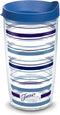 Tervis Made in USA Double Walled Fiesta Insulated Tumbler Cup Keeps Drinks Cold & Hot, 16oz, Lapis Stripes...