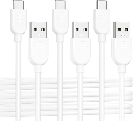 Cable Matters 3-Pack Extreme Flexible USB A to USB C Cable 6ft in White, Support Apple CarPlay, Android Auto, USB to USB C Charging Cable for iPho...