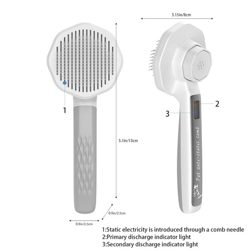 Eliminate Static Electricity Pet Grooming Brush,Self Cleaning Slicker Brush,Pet hair removal brush, Shedding Antistatic Brush for Dogs Cats Rabbit...
