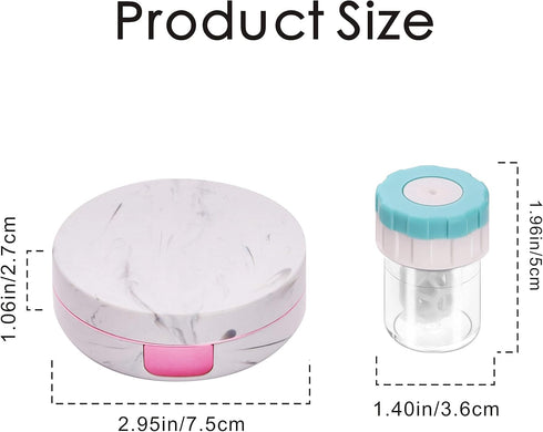2 Pack Contact Lens Case, Contact Case Travel with Cleaner Washer, Tweezers, Remover Tool Contact Solution Bottle (Rose Gold)...
