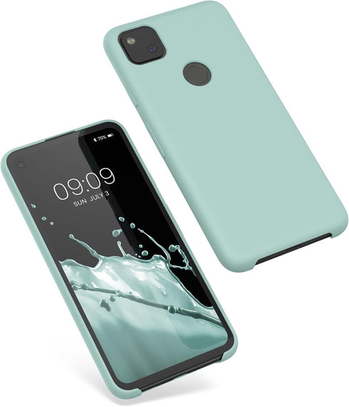 kwmobile Case Compatible with Google Pixel 4a Case - TPU Silicone Phone Cover with Soft Finish - Mint Matte...
