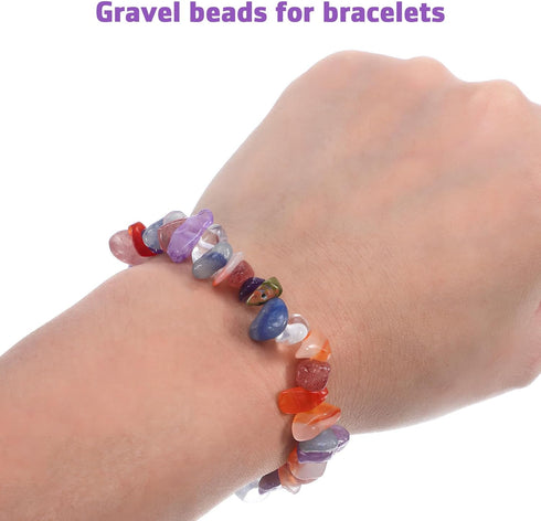 KALLORY 5 Pack Natural Chip Stone Beads Drilled Crystals Beads Gemstone Chip Beads for DIY Jewelry Making Crafting...