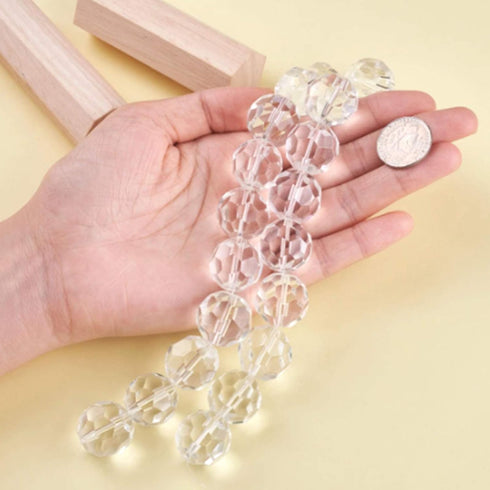 6mm 100Pcs Crystal Glass Beads, Round, Faceted, Clear...