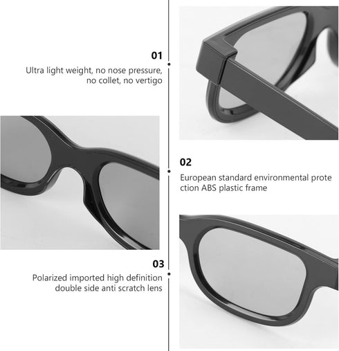 SUPVOX Tv Projector 5 Pairs 3D Viewing Glasses for Movies Game Ultra-Light 3D Glasses Movie Polarizer for Theater Screens Computer Monitors Polari...