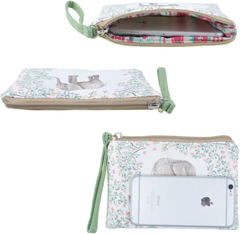 Rantanto Small Cute Cash Coin Purse, Canvas Change Purse, Kawaii Coin Pouch With Handle Christmas Gift For Women Teenager Girls (BG0001 Flower Ele...
