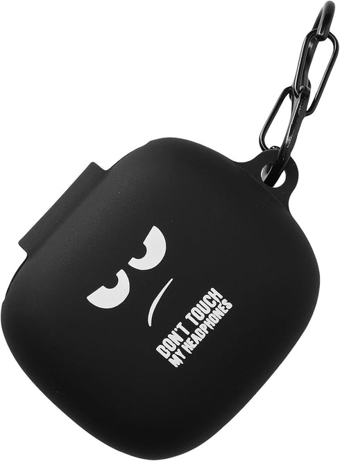 kwmobile Silicone Case Compatible with JBL Live Pro 2 TWS Case Cover - Don't Touch My Headphones White/Black/Black...