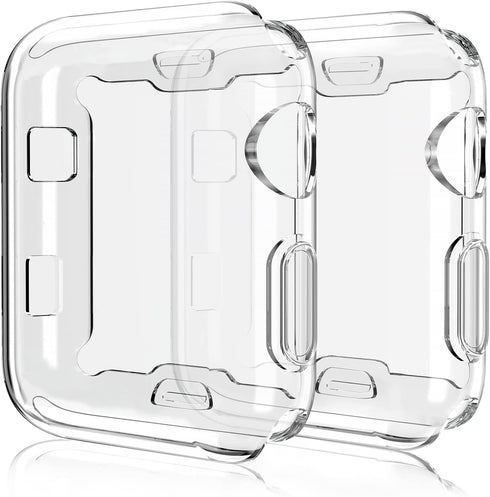 2 Pack Compatible for Apple Watch 38mm Case iWatch Screen Protector TPU All-Around Protective Case Clear Ultra-Thin Cover for Series 3 Series 2, 2...