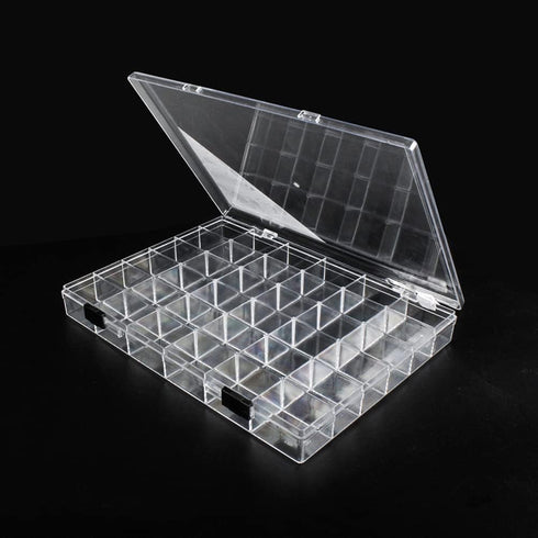 36 Grids Clear Plastic Organizer Box, Craft Storage Container for Beads Organizer, Art DIY, Crafts Jewelry Storage, Fishing Tackles, Rock Collecti...