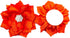 10PC Orange 2.76Inch Chiffon Rhinestone Flat-Back Ruffled Fabric Flower for DIY Handmade Making Headbands Hairpin Flower Crafts Party Wedding Deco...