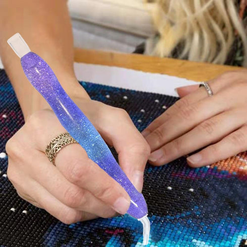 Diamond Painting Art Drill Bead Pen Accessories Tool Kit, 5D Diamond Painting Drill Pen Stylus Tips Placers Heads and Glue Clays Shine Purple...