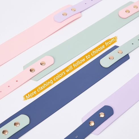 Pretty Jolly Waterproof PVC Dog Collar Colorful Soft Comfortable Pet Collars for Small Dogs Collars with Safe Adjustable Buckle Multicolor Dog Col...