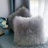 A Fluffy Throw Pillow Cover Covered by Gray Long Hair for Couch Sofa Bed Decoration in Bedroom or Livingroom,18 X 18 inch?Gray...