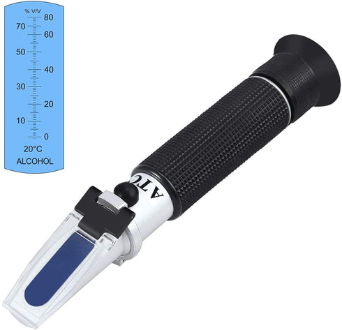 AUTOUTLET Alcohol Refractometer with ATC 0-80% Vinometer Alcohol Tester - Accurately Measure ABV, Alcohol Volume Percent for Spirits, Liquor, Dist...