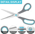 8.5" Scissors, Stainless Steel Blades, Soft Grip Handle, Suitable for Households,Offices and Schools, All Purpose, Blue/Grey...